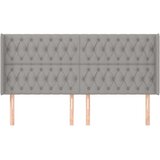  Uzglavlje s ušima svjetlosivo 183x16x118/128 cm od tkanine | shoptok.hr