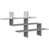 vidaXL Stenska polica siva sonoma 124,5x18x60,5 cm inženirski les | Shoptok.si
