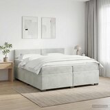  Boxspring krevet s madracem Svjetlosiva 200 x 200 cm Baršun | shoptok.hr