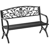 Outsunny vrtna klop Kovinska klop za zunanjo uporabo, lito železo 127 × 60 × 85 cm, črna, (20752884) | Shoptok.si