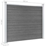 vidaXL Komplet ograjnih panelov WPC 353x146 cm siv | Shoptok.si