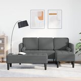vidaXL Sofa v obliki L Set dveh Temno siva Poliester Cene
