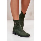 Boto Women's Boots With Zip And Decorative Detail Eco Suede Green Lerioria | shoptok.hr