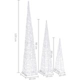 vidaXL Set akrilnih ukrasnih LED stožaca hladno bijeli 60/90/120 cm | shoptok.hr