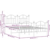  Metalni okvir kreveta uzglavlje i podnožje crni 140x200 cm | shoptok.hr