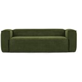 Kave Home Zelena sedežna garnitura iz rebrastega žameta 240 cm Blok – | Shoptok.si