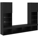 TV zidne jedinice s LED-om Zidne 5 pcs Crni hrast 40 5 x 30 x 102 cm | shoptok.hr
