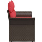  2-sedežni vrtni kavč s blazinami rjav poli ratan, (22015638) | Shoptok.si