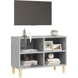 TV ormarić s nogama od masivnog drva boja betona 69,5x30x50 cm | Eponuda.com