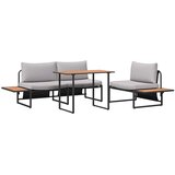  Vrtni set za objed 3 pcs Svijetlo siva Čelik | shoptok.hr