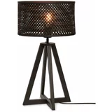 Good&Mojo Črna namizna svetilka z bambusovim senčnikom (višina 53 cm) Java –