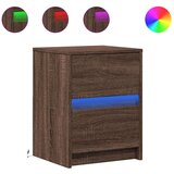 vidaXL Noćni ormarići s LED svjetlima 2 kom boja smeđeg hrasta | shoptok.hr