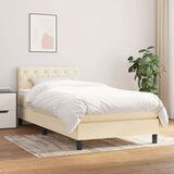  Box spring postelja z vzmetnico krem 80x200 cm blago, (20727160) | Shoptok.si