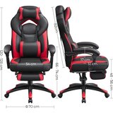 Songmics Direktorski pisarniški stol, ergonomski, črn, rdeč OBG77BR, (21612138) | Shoptok.si