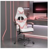  Igraća stolica s osloncem za noge bijelo-ružičasta umjetna koža | shoptok.hr
