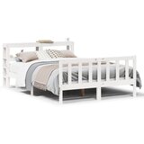Maison Chic Posteljni okvir - Dvoposteljna postelja - Zakonska postelja brez vzmetnice bel 120x190 cm trdna borovina-J11164, (21764901) | Shoptok.si
