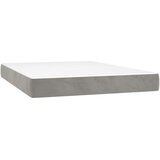 vidaXL Krevet box spring s madracem LED svjetlosivi 140x190 cm baršun | shoptok.hr