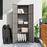  Vrtni ormarić za pohranu sivi 59 x 40 x 180 cm od poliratana | shoptok.hr
