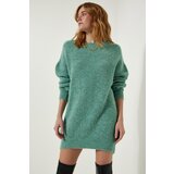 Happiness İstanbul Women's Aqua Green Oversize Long Basic Knitwear Sweater cene