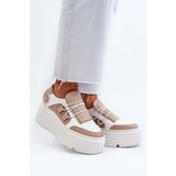 Zazoo 1833 Women's Leather Sneakers on Chunky Sole White | Shoptok.si