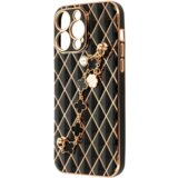 Glamur silikonski ovitek z zapestnico za iPhone 13 6.1 - črn | Shoptok.si