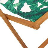 vidaXL Zložljivi stoli za plažo 2 kosa blago s potiskom listja les | Shoptok.si