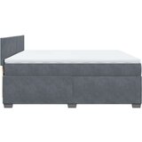  Krevet s oprugama i madracem tamnosivi 200x200 cm baršunasti | shoptok.hr