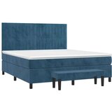 vidaXL Box spring postelja z vzmetnico temno modra 180x200 c | Shoptok.si