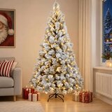  Umjetno božićno drvce s nogom 180 cm 300 LED lampica - Bijela 180 cm s LED svjetlima | shoptok.hr