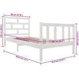  Posteljni okvir bel iz borovine 90x190 cm 3FT, (20643536) | Shoptok.si
