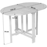 Gardenson Vrtna Zložljiva Miza Rebel, 120x74x60cm, Masivno | Shoptok.si