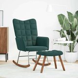 vidaXL stolica za ljuljanje s osloncem za noge tamnozelena baršunasta | shoptok.hr