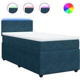 Box spring krevet s madracem plavi 90x190 cm baršunasti | shoptok.hr