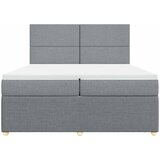  Krevet s oprugama i madracem svjetlosivi 200 x 200cm od tkanine | shoptok.hr