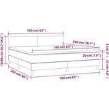  box spring s madracem LED ružičasti 160x200cm baršunasti | shoptok.hr