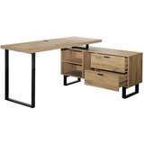 CARRYHOME KOTNA PISALNA MIZA kovina, leseni material črna, barve hrasta | Shoptok.si