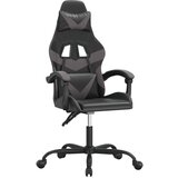 vidaXL Vrtljiv gaming stol črno in sivo umetno usnje, (21377259) | Shoptok.si