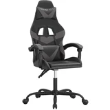Vrtljiv gaming stol črno in sivo umetno usnje, (21377259)