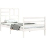  Za krevet s uzglavljem crni 100x200 cm od masivnog drva | shoptok.hr