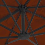vidaXL vrtni senčnik z aluminijastim drogom terakota 300x300 cm | Shoptok.si