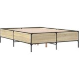 vidaXL Posteljni okvir sonoma hrast 160x200 cm inž. les in kovina, (21111826) | Shoptok.si