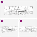  Set vanjskih sofa 7 kom. Prirodna i svjetlosiva | shoptok.hr