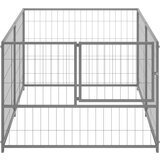 vidaXL Pasji boks srebrn 200x100x70 cm jeklo | Shoptok.si