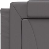  Postelja z vzmetnico siva 90x200 cm umetno usnje | Shoptok.si