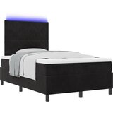 vidaXL Okvir kreveta s madracem i LED svjetlom Crna 120x190 cm Baršun | shoptok.hr