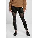 Urban Classics Women's Shiny Tech Mesh Leggings - Black Cene