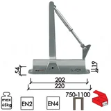 zatvarač za vrata 4000 Silver 220(202)x54(19)mm EN2-4 Q 3303005