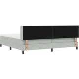 vidaXL Box Spring Postelja z Mattresom Svetlo Siva 200x200 cm Žamet | Shoptok.si