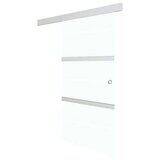  Drsna vrata ESG steklo in aluminij 90x205 cm srebrna, (20767327) | Shoptok.si