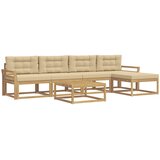  Set vanjskih sofa 6 kom. Bijela i bež Poliester | shoptok.hr